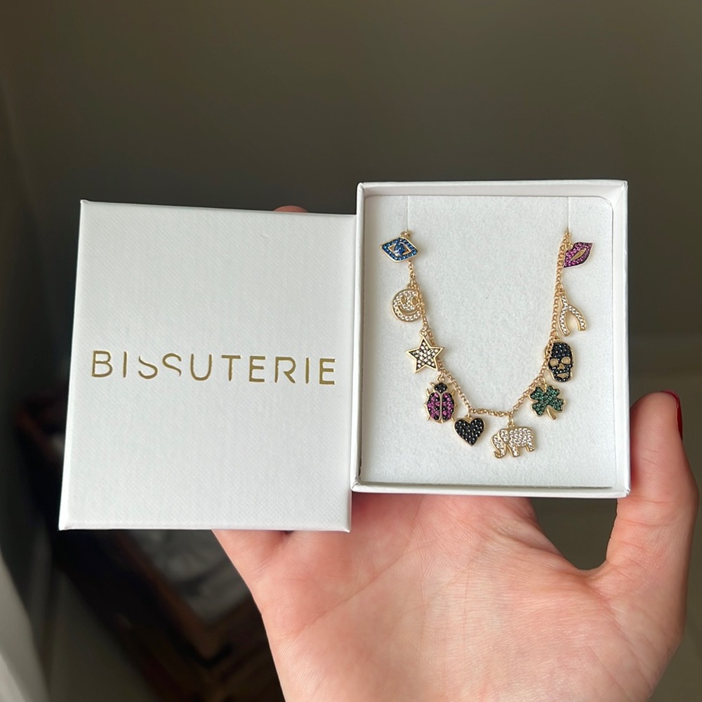 Gem necklace golden